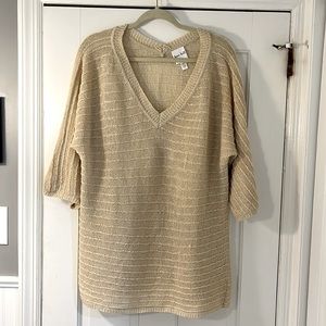 Kate Hill Cream V-Neck Sweater